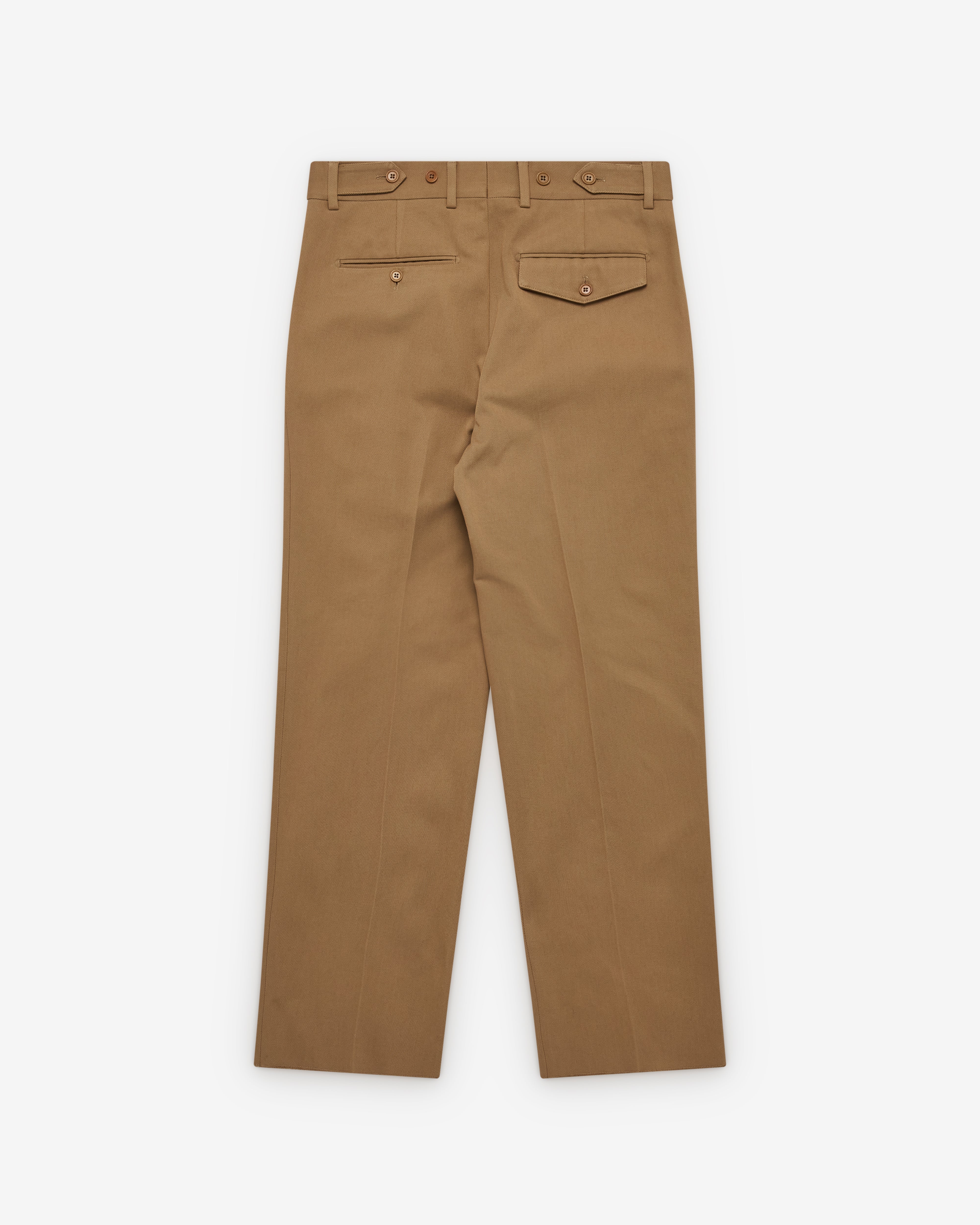 Salon C. Lundman: Men's Double Pleat Chinos (Camel) | Dover Street