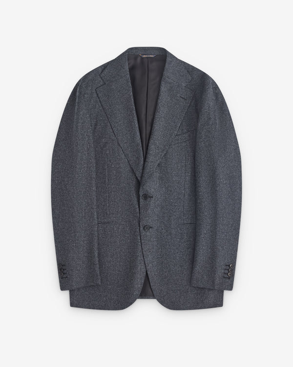 Salon C. Lundman - Men's Single Breasted Blazer - (Dark Grey Melange)