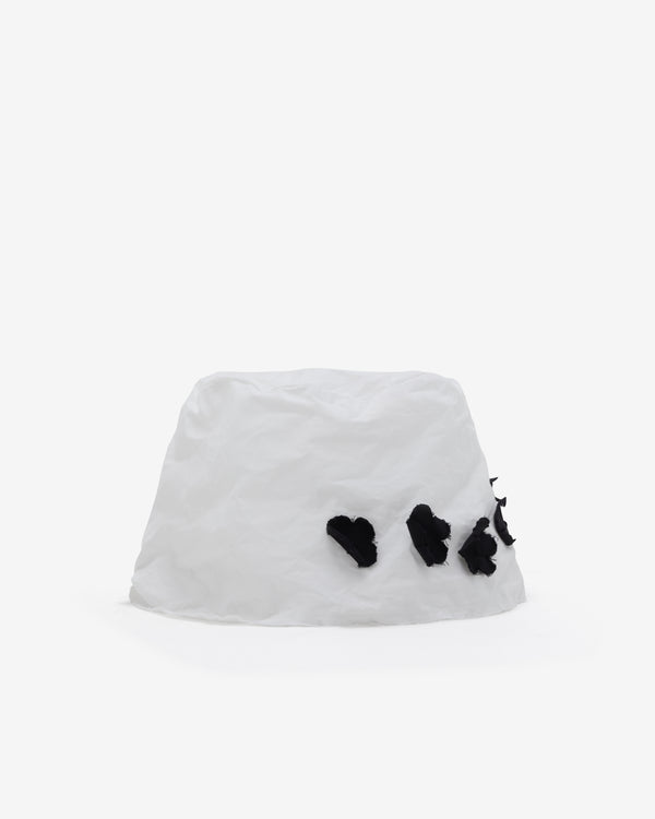 Scha - Women's Summertime Short Flowers Hat - (White/Black)