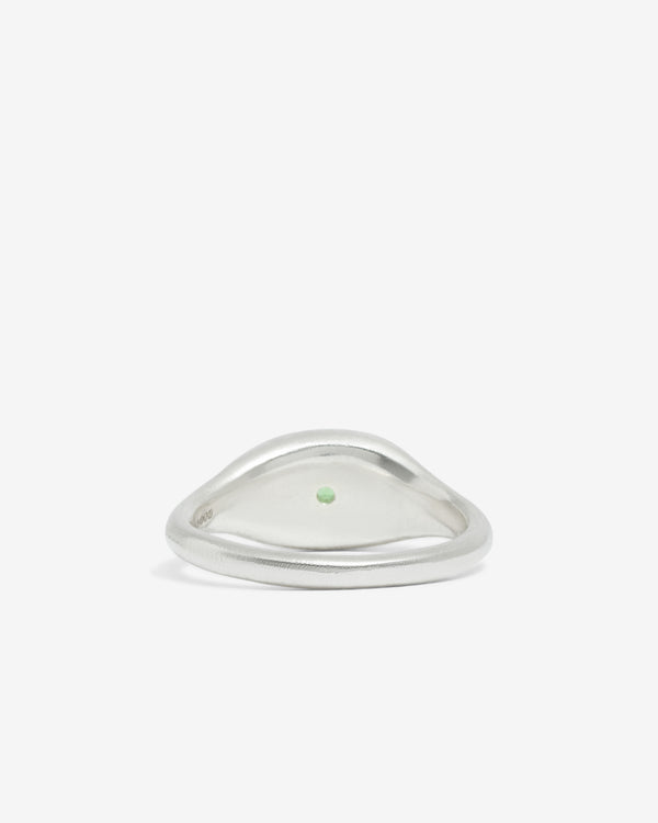 Seb Brown - Simple Oval Ring Green - (Sterling Silver)