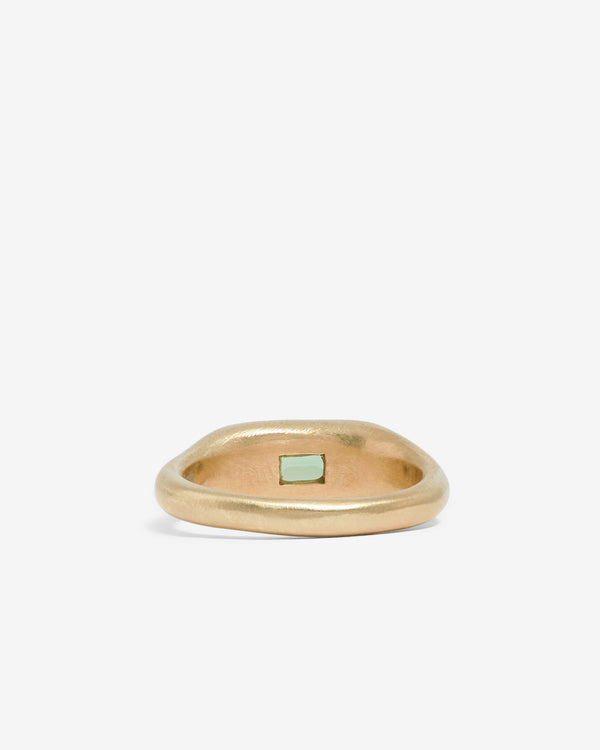 Seb Brown - Green Puff Pill Ring - (Yellow Gold)