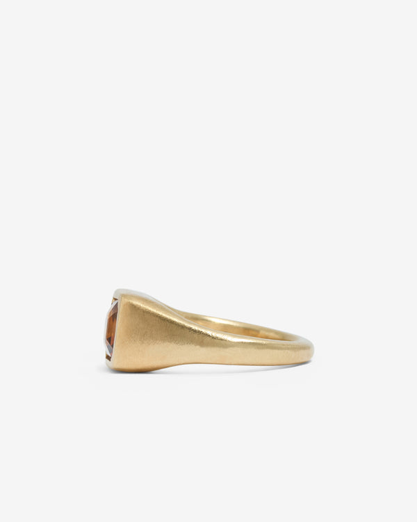 Seb Brown - XL Zircon Block Ring - (Yellow Gold)