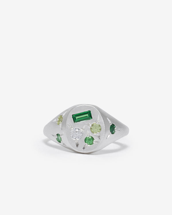 Seb Brown - Green Treasure Ring - (Silver)