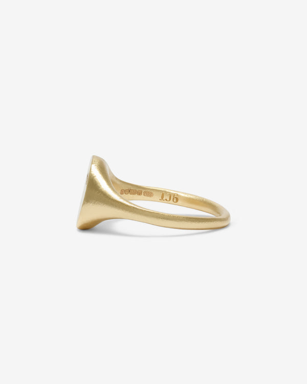 Seb Brown - White Mini Signet Ring - (Gold)