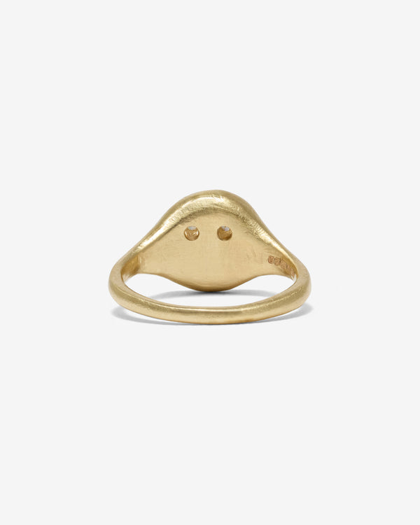 Seb Brown - White Mini Signet Ring - (Gold)