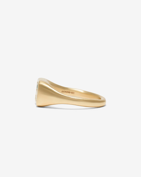 Seb Brown - Green Slim Tablet Ring - (Gold)