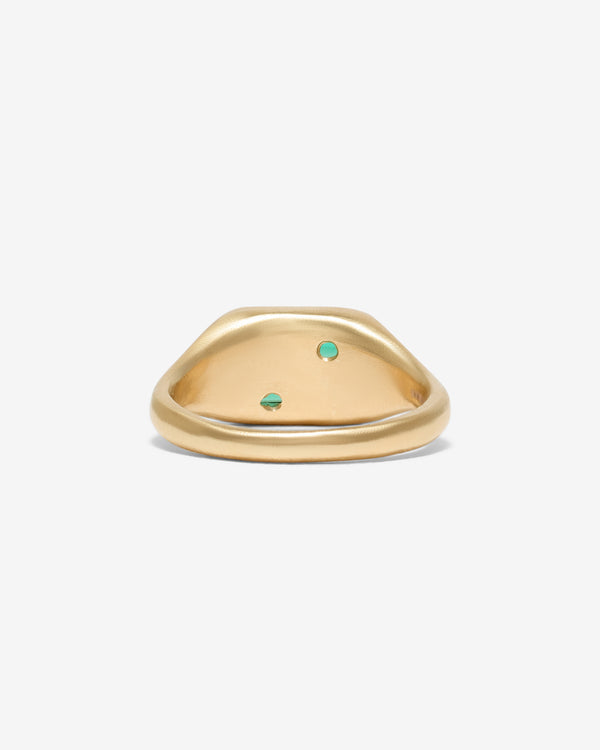 Seb Brown - Green Slim Tablet Ring - (Gold)
