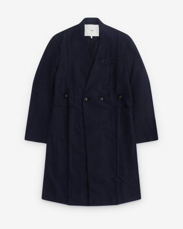 Setchu - Women’s No Lapel Origami Coat - (Navy)