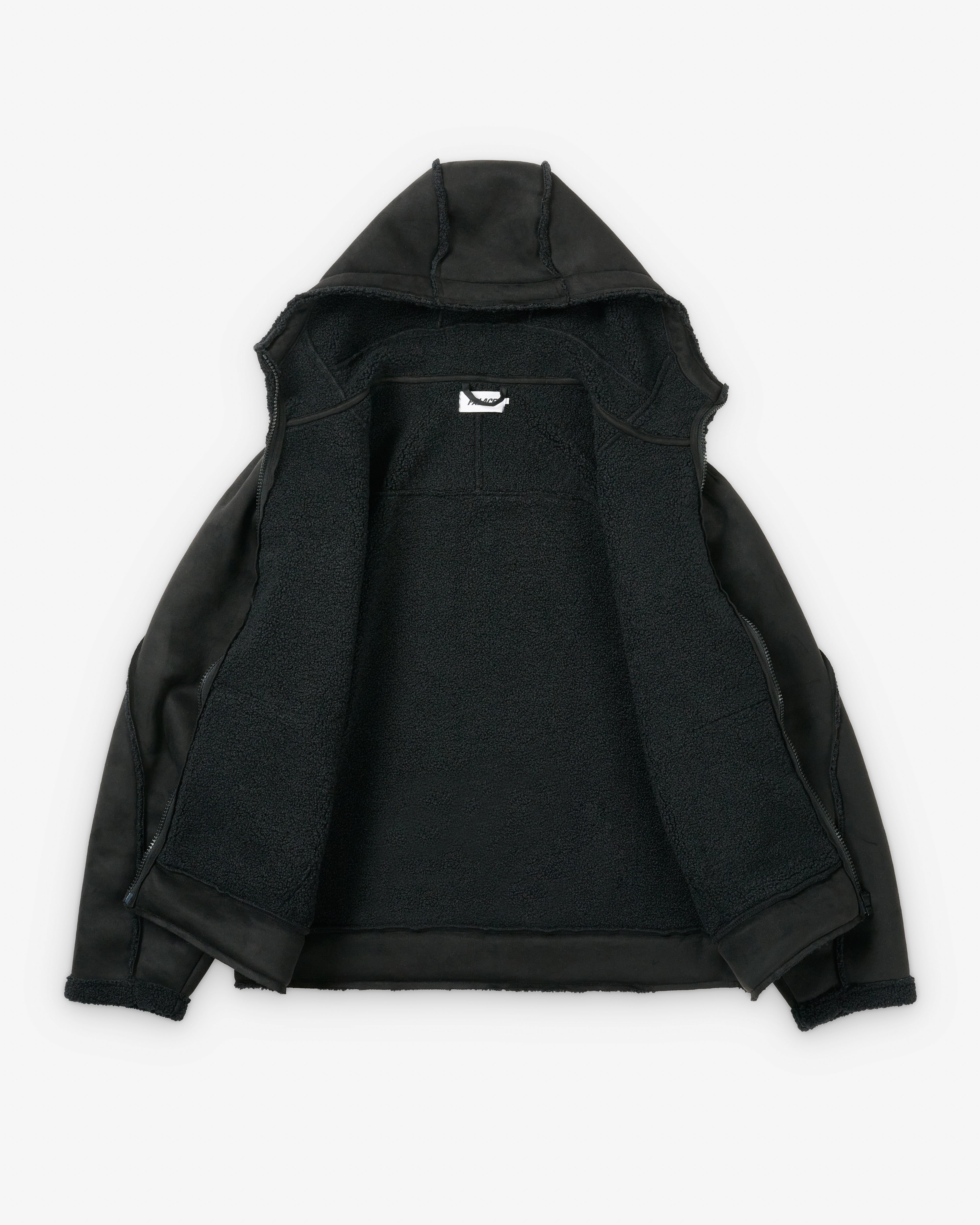 Palace: Sherpa Faux Suede Hooded Jacket (Black) | DSML E-SHOP