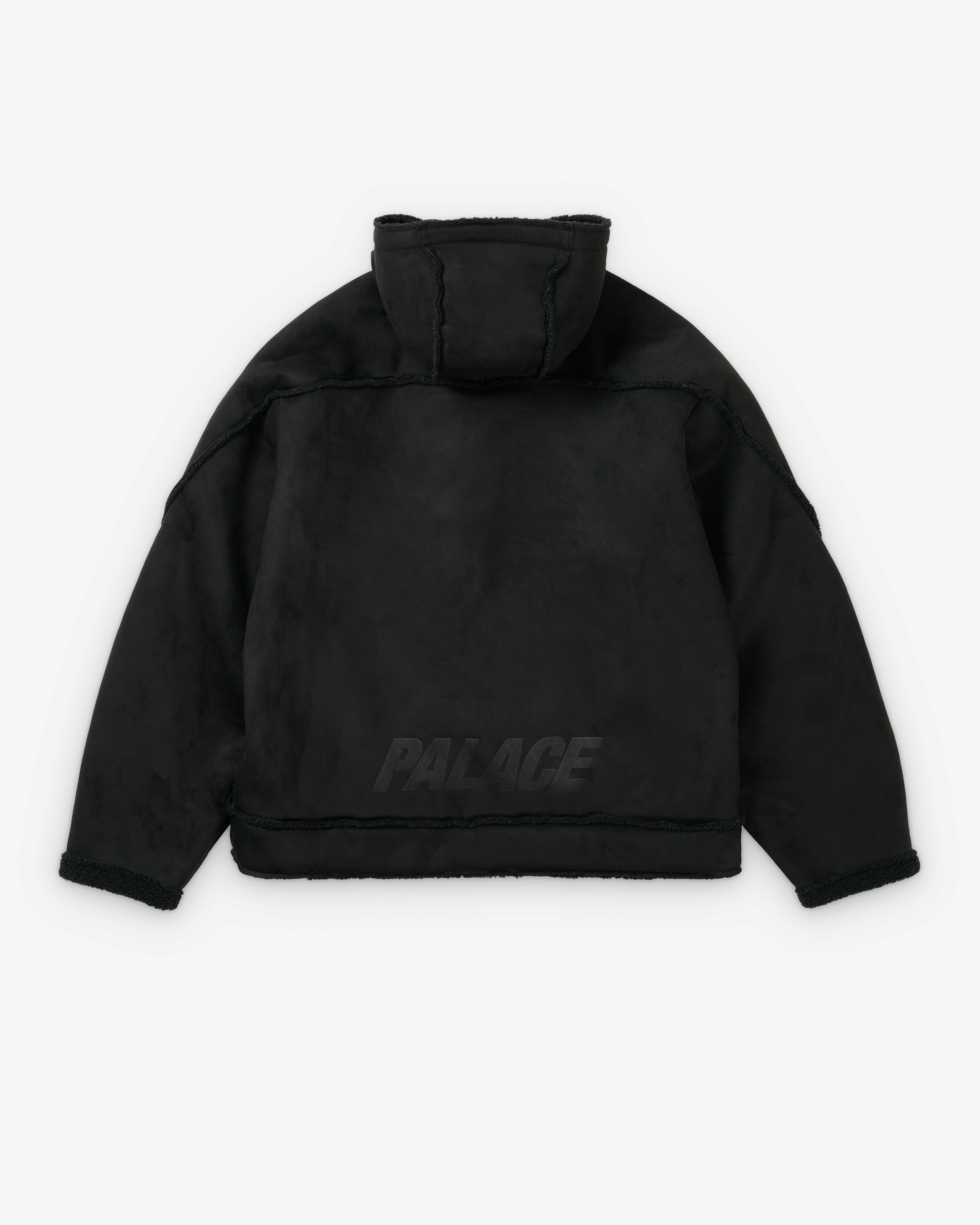 Palace: Sherpa Faux Suede Hooded Jacket (Black) | DSML E-SHOP