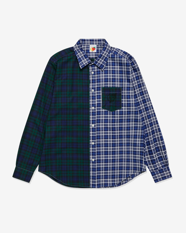 Sky High Farms - Split Button Down Shirt - (Green/Blue)