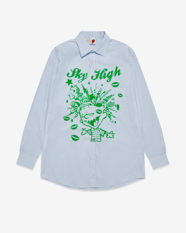 Sky High Farms - Mindblown Print Button Down Shirt - (Blue Stripe)