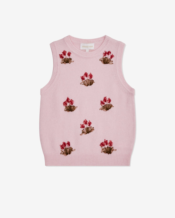 SHUSHU/TONG - Women's Embroidered Knit Vest - (Rose)