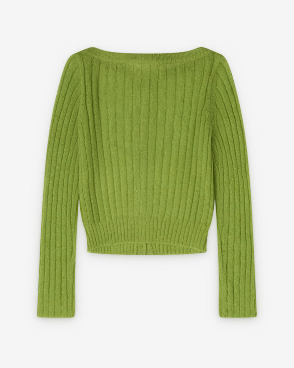 SHUSHU/TONG - Women's Beaded Floral Embellished Knit - (Green)