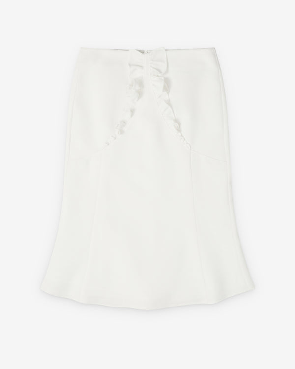 SHUSHU/TONG - Women's Ruffled Hem Flared Skirt - (White)