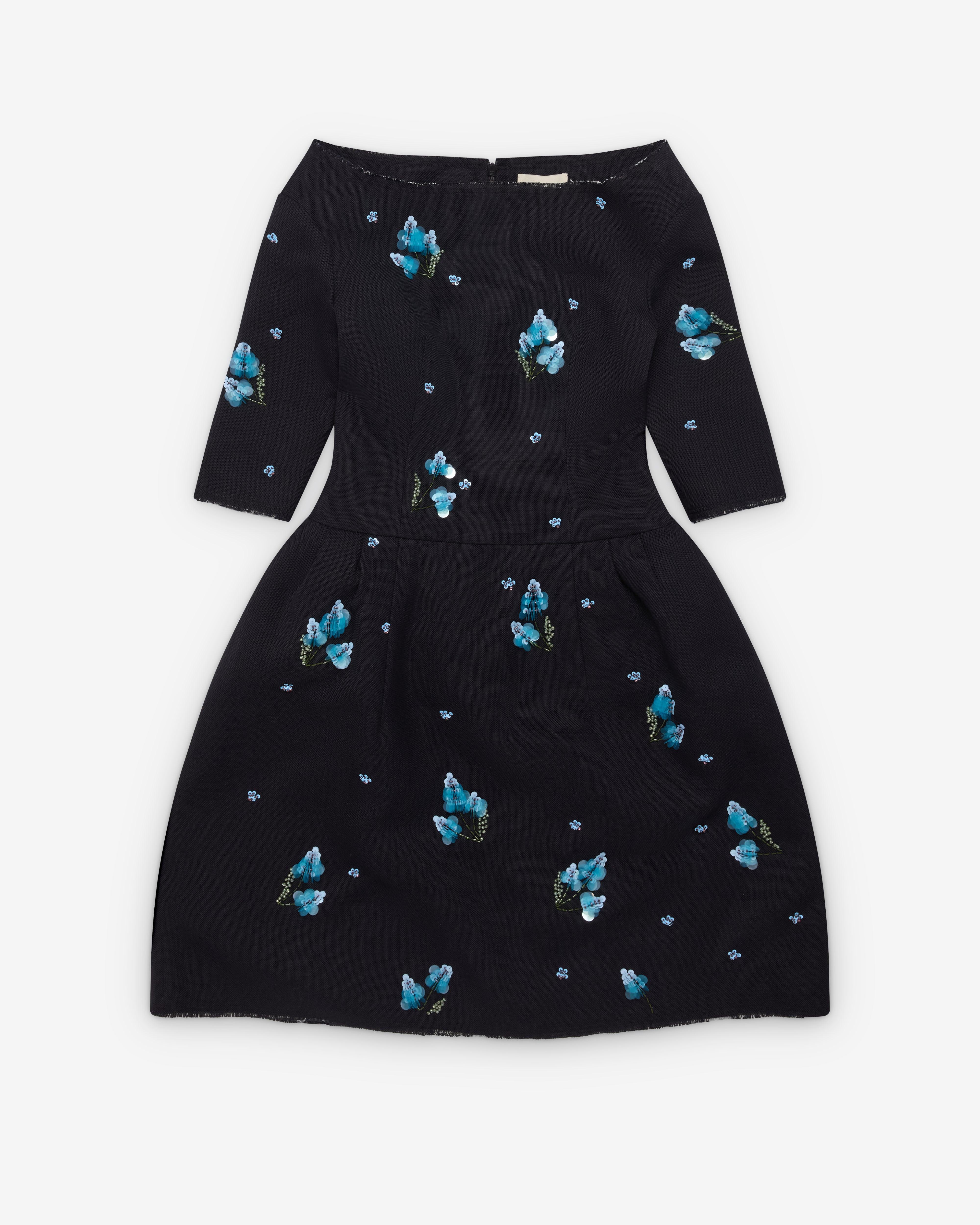 SHUSHU/TONG: Women's Corset Waist Off-Shoulder Dress (Navy Blue