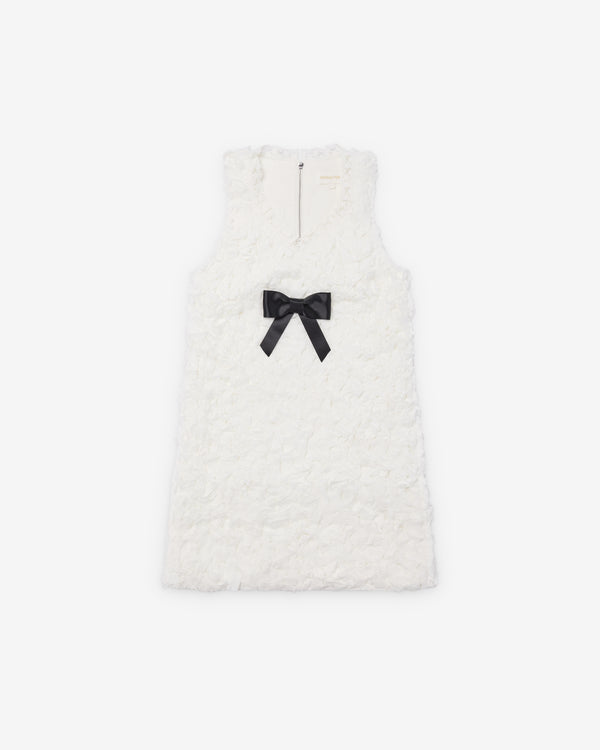 SHUSHU/TONG - Women's Ruffle Detail Heart Neckline Dress - (White)