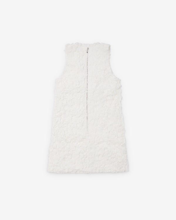 SHUSHU/TONG - Women's Ruffle Detail Heart Neckline Dress - (White)
