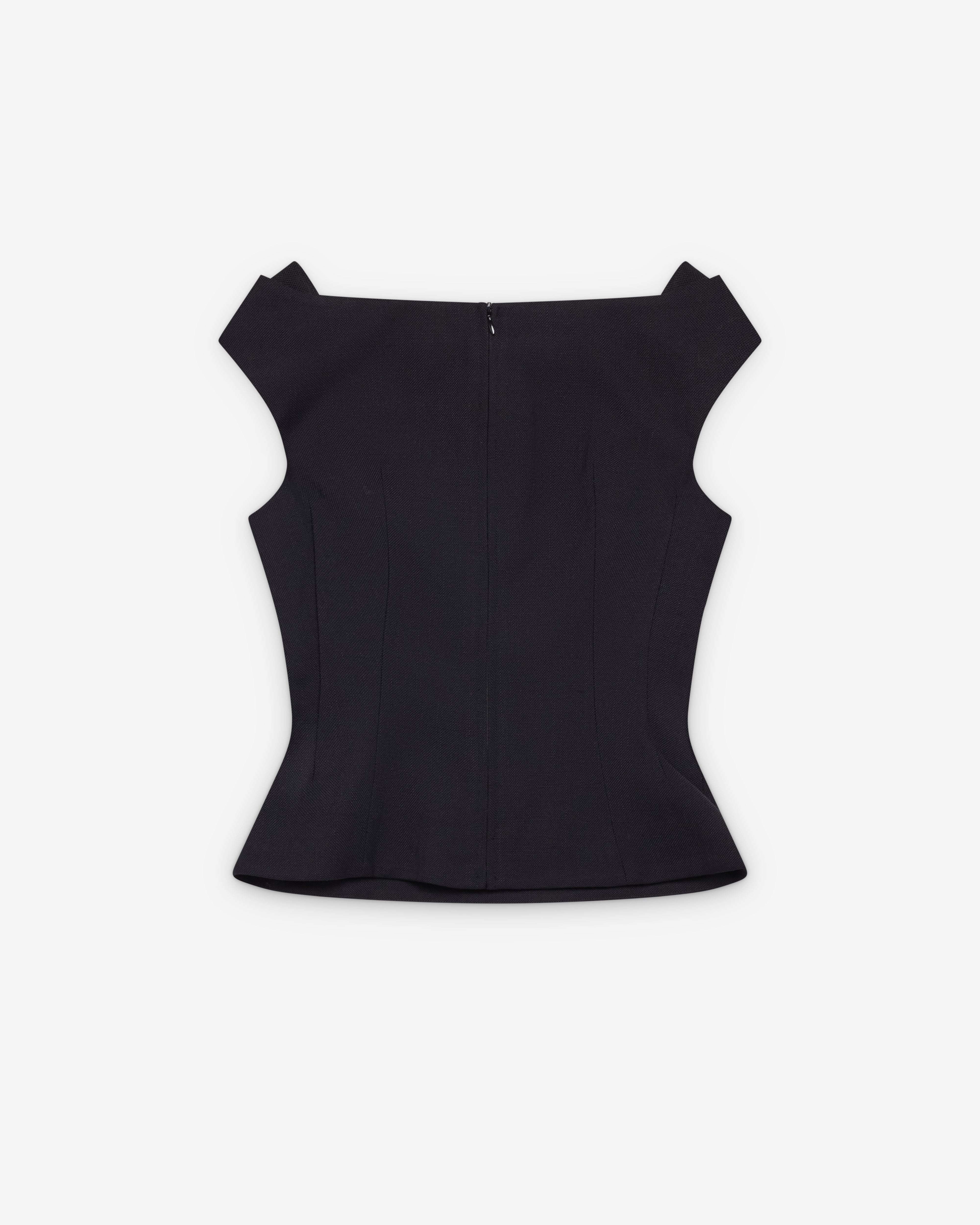 SHUSHU/TONG: Women's Keyhole Cold-Shoulder Crop Top (Navy Blue