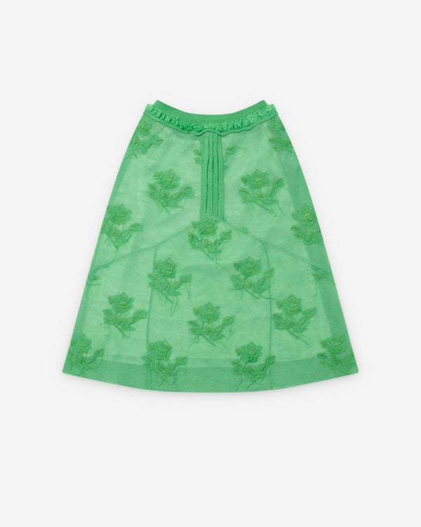 SHUSHU/TONG - Women's Threadwork Knit Skirt - (Apple Green)