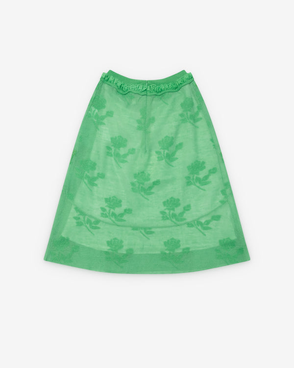 SHUSHU/TONG - Women's Threadwork Knit Skirt - (Apple Green)