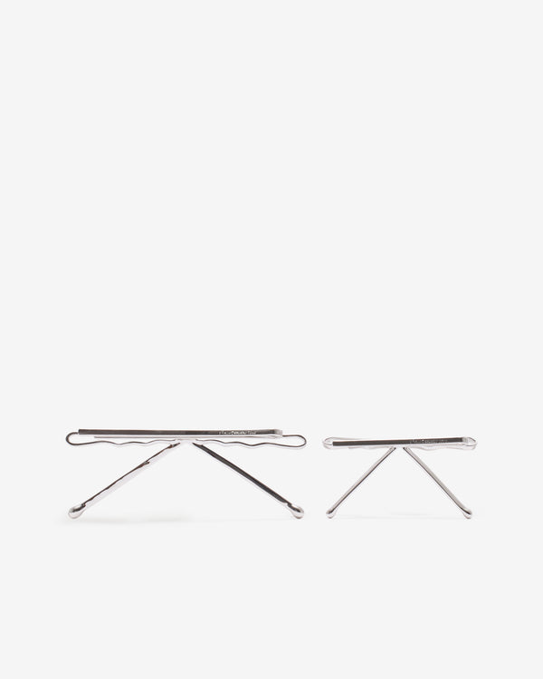 SHUSHU/TONG - Women’s Patchwork Bow Hair Clip - (Silver)