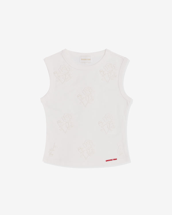 SHUSHU/TONG - Women's Rose Embossed Top - (White)