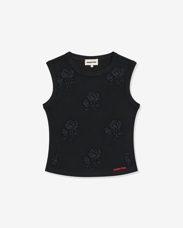 SHUSHU/TONG - Women's Rose Embossed Top - (Black)