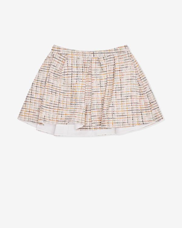 SHUSHU/TONG - Women's Pleated Tweed Skirt - (Cream)