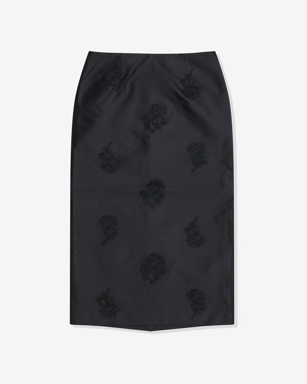 SHUSHU/TONG - Women's Silk Blend Column Skirt - (Black)