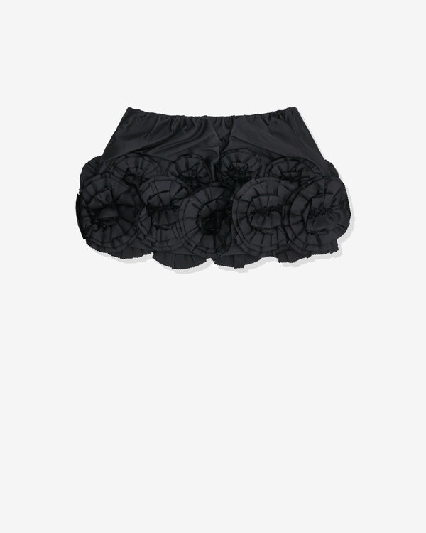 SHUSHU/TONG - Women's Floral Applique Mini Skirt - (Black)