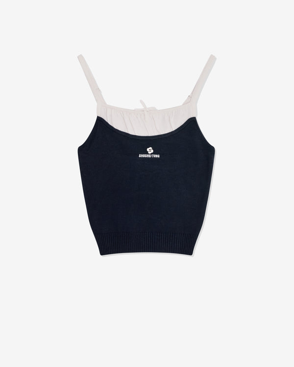 SHUSHU/TONG - Women's Knitted Vest - (Navy Blue)