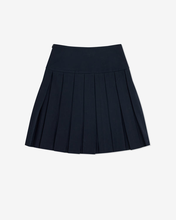 SHUSHU/TONG - Women's A-Line Pleated Skirt - (Navy Blue)