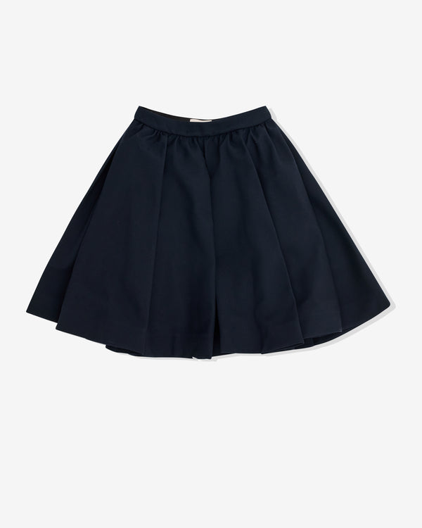 SHUSHU/TONG - Women's Silhouette Pleated Skirt - (Navy Blue)