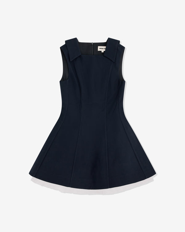 SHUSHU/TONG - Women's Puffy Sleeveless Dress - (Navy Blue)