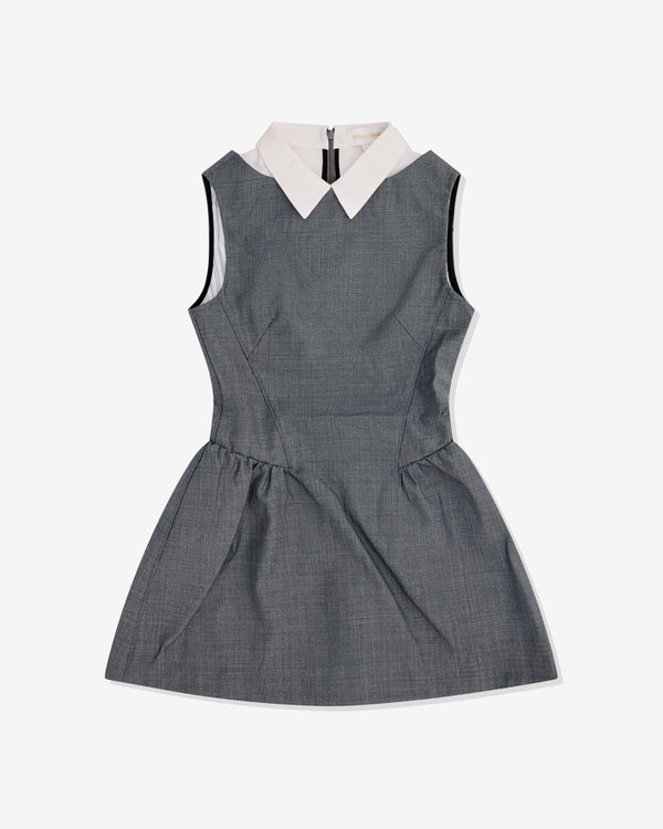 SHUSHU/TONG - Women's Collared Sleeveless Dress - (Grey)