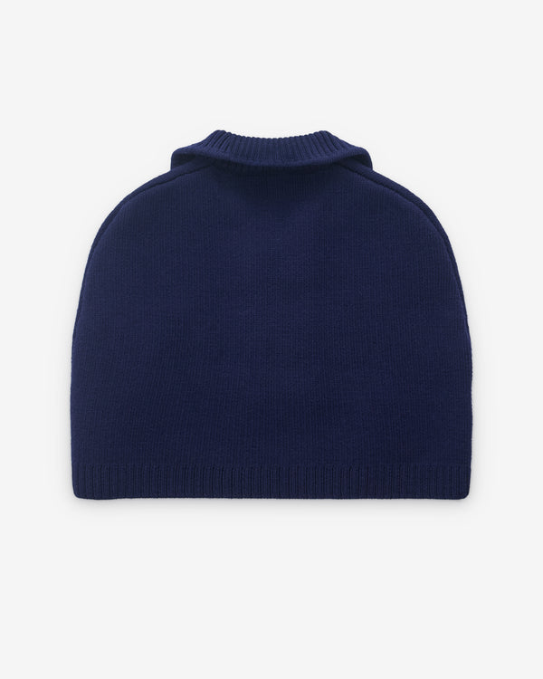 SHUSHU/TONG - Women’s Double-Breasted Knit Overblouse - (Navy)