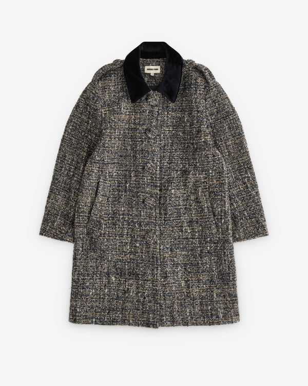 SHUSHU/TONG - Women’s Patchwork Collar Trench Coat - (Grey)