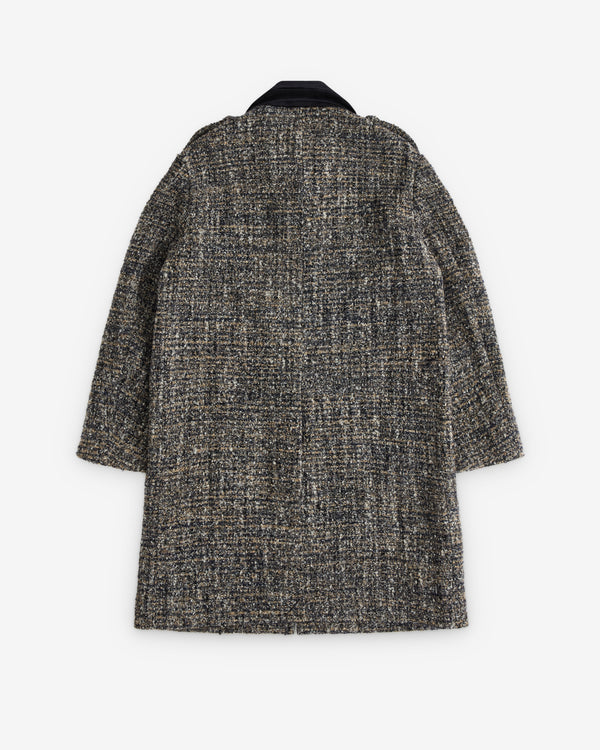 SHUSHU/TONG - Women’s Patchwork Collar Trench Coat - (Grey)