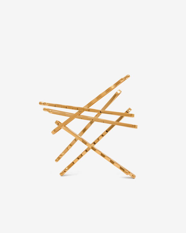 SHUSHU/TONG - Women’s Patchwork Shaped Hair Clip - (Gold)