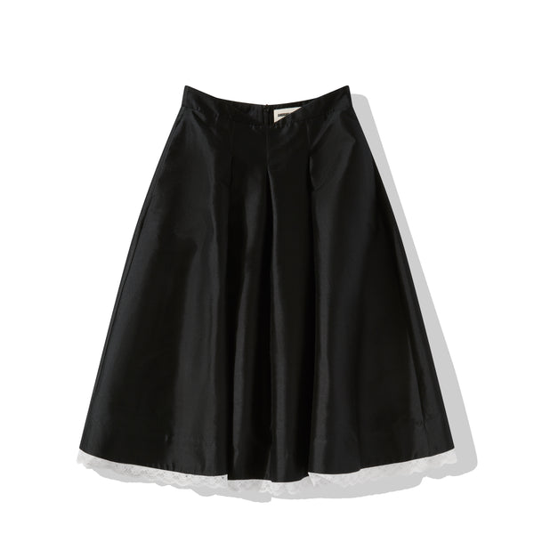 SHUSHU/TONG - Women's Low Waist A-Shape Skirt - (Black)