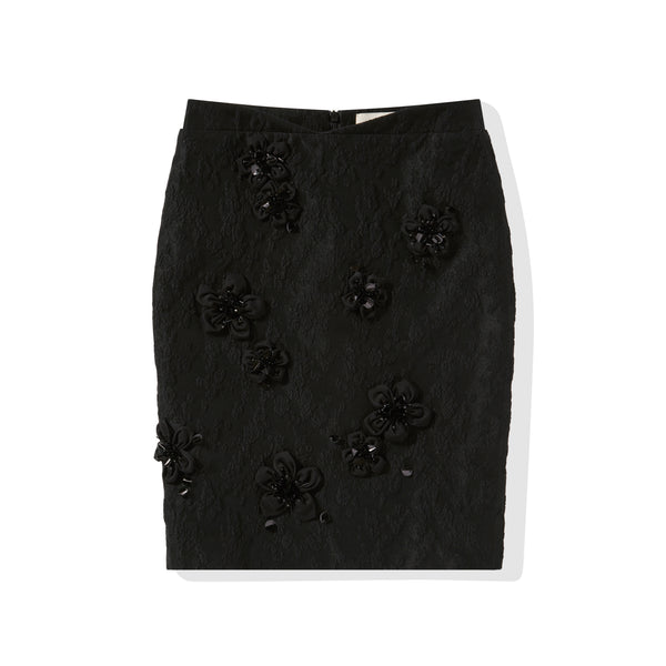 SHUSHU/TONG - Women's Low-Waisted Straight Skirt - (Black)