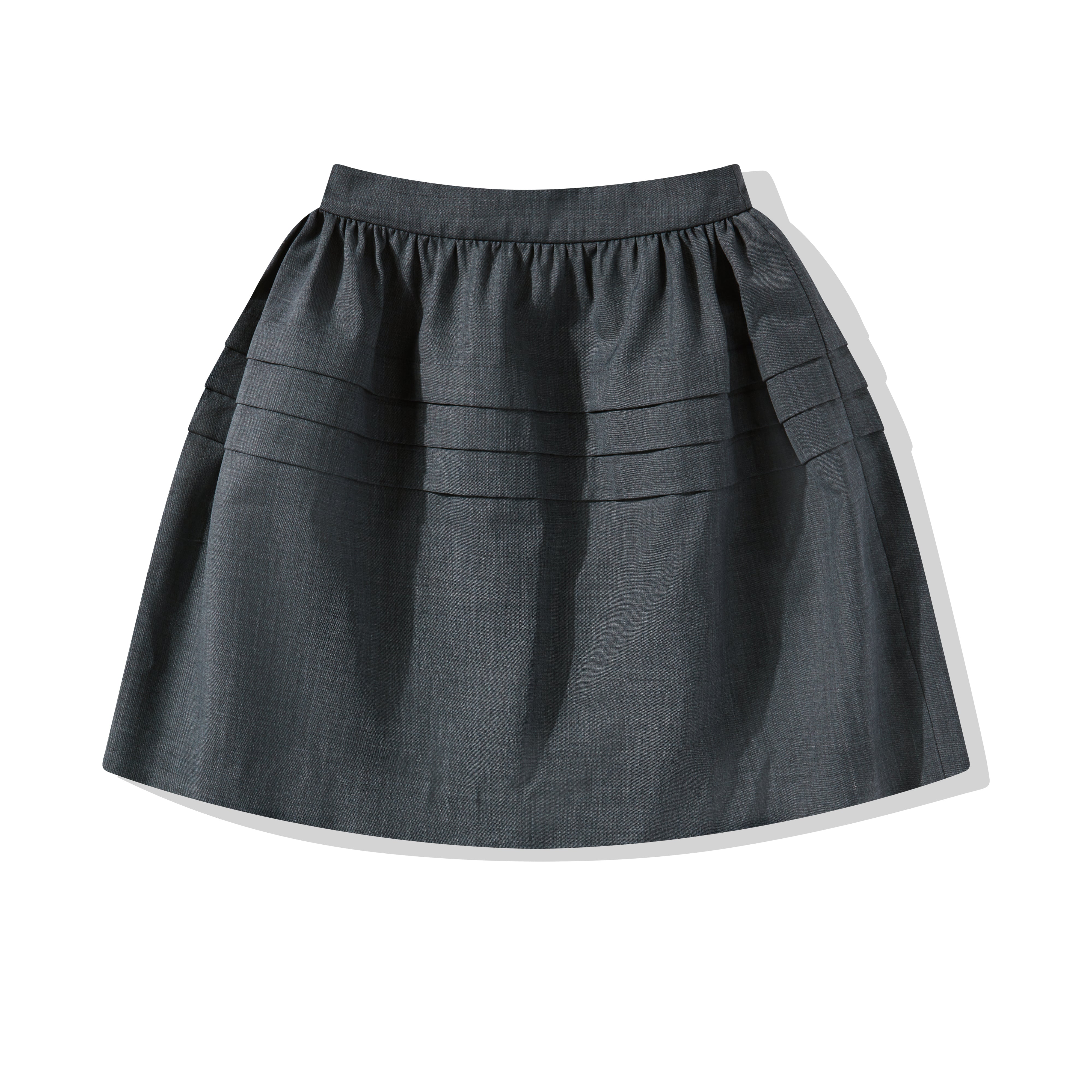 SHUSHU/TONG: Women's High Waisted Puffy Skirt (Grey) | DSML E-SHOP