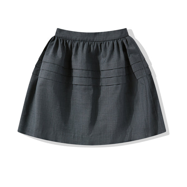 SHUSHU/TONG - Women's High Waisted Puffy Skirt - (Grey)