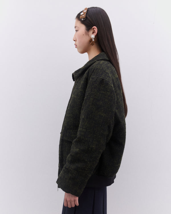 SHUSHU/TONG - Women’s Long Sleeve Lapel Jacket - (Hunter Green)