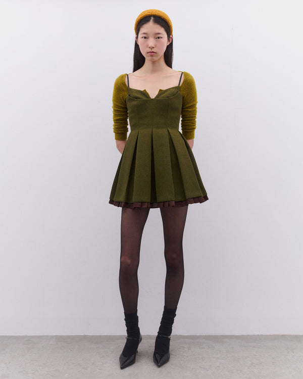 SHUSHU/TONG - Women’s Pleated Camisole Dress - (Green)