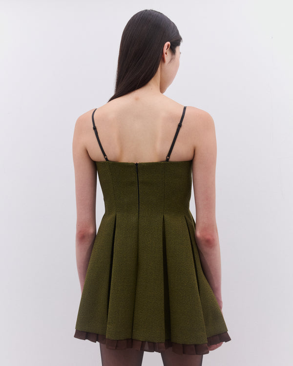 SHUSHU/TONG - Women’s Pleated Camisole Dress - (Green)
