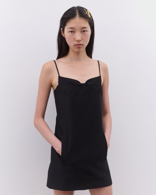 SHUSHU/TONG - Women’s Double Corset Straps Dress - (Black)