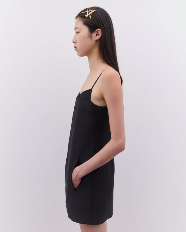 SHUSHU/TONG - Women’s Double Corset Straps Dress - (Black)