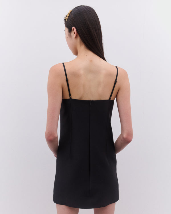 SHUSHU/TONG - Women’s Double Corset Straps Dress - (Black)